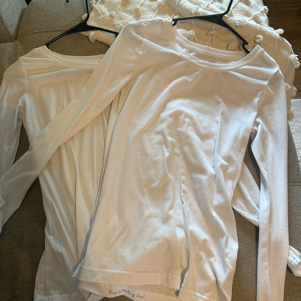 White Long Sleeve Scrub Undertops
